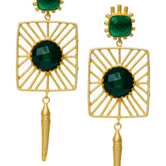 Green danglers Earrings
