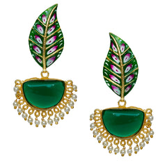 Traditional Meenakari Earrings Brass Jhumki Earring