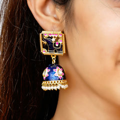 Traditional South Indian Temple Brass Earrings