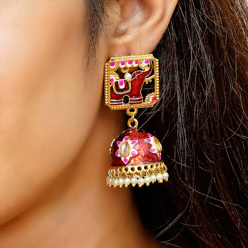 Traditional South indian Temple Brass earrings