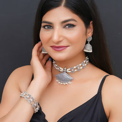 Brass Silver Jewel Set