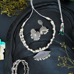 Brass Silver Jewel Set