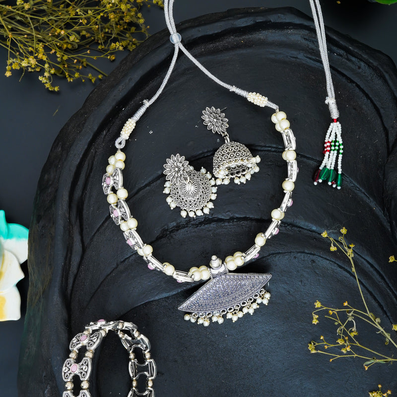 Brass Silver Jewel Set