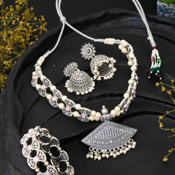 Brass Silver Jewel Set