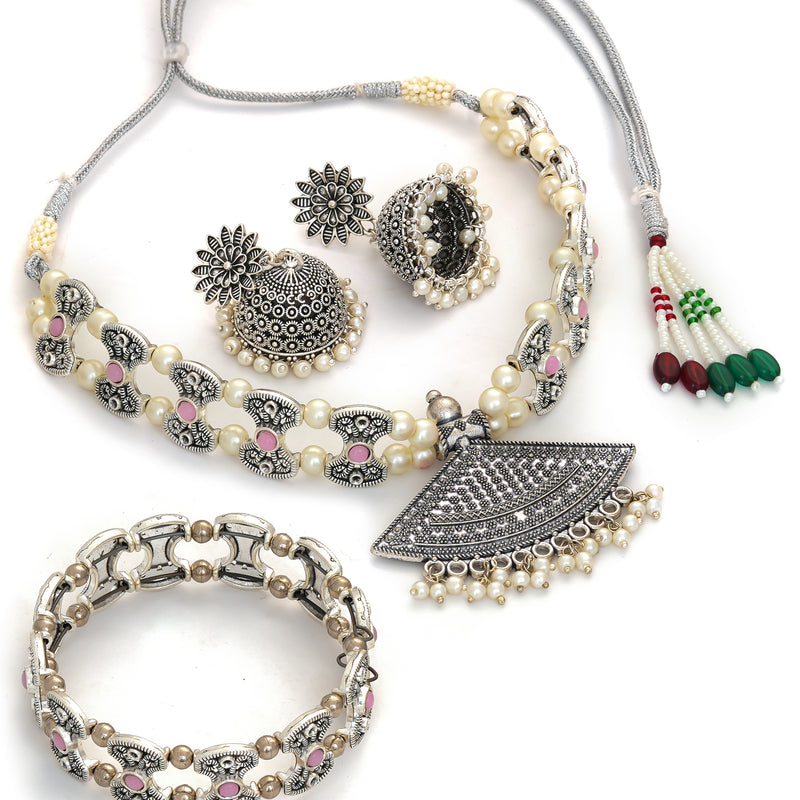 Brass Silver Jewel Set