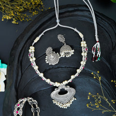 Brass Silver Jewel Set