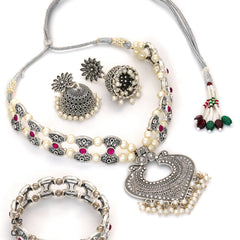Brass Silver Jewel Set