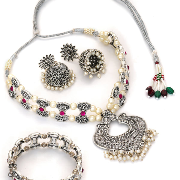Brass Silver Jewel Set