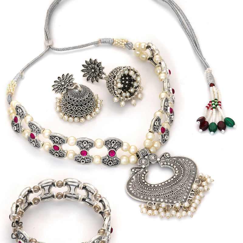 Brass Silver Jewel Set