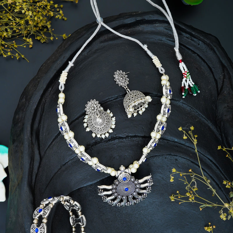 Brass Silver Jewel Set