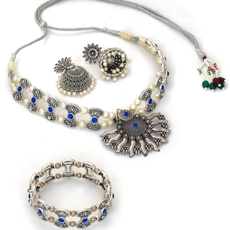 Brass Silver Jewel Set