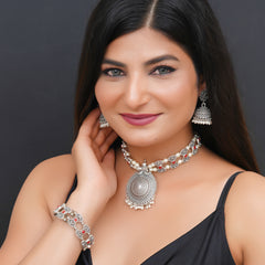 Brass Silver Jewel Set