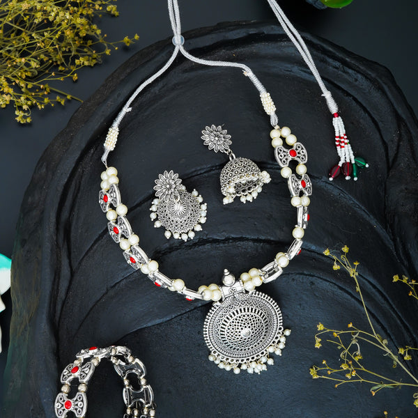 Brass Silver Jewel Set