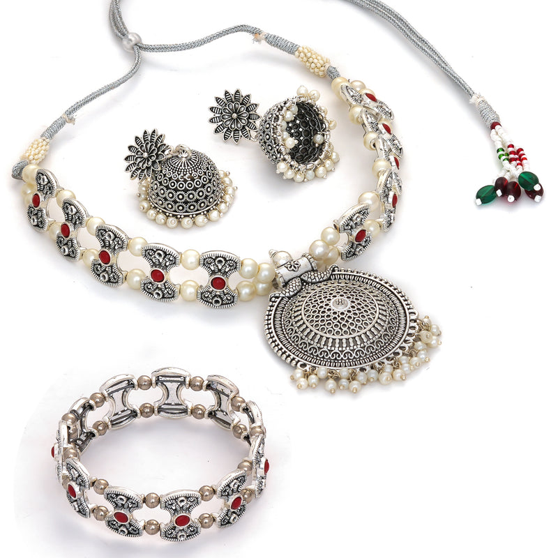 Brass Silver Jewel Set