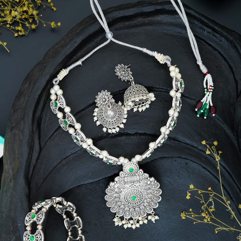 Brass Silver Jewel Set