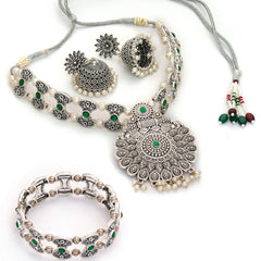 Brass Silver Jewel Set