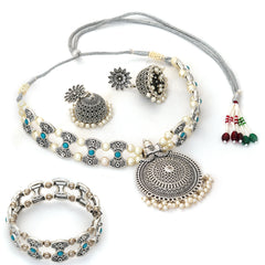 Brass Silver Jewel Set