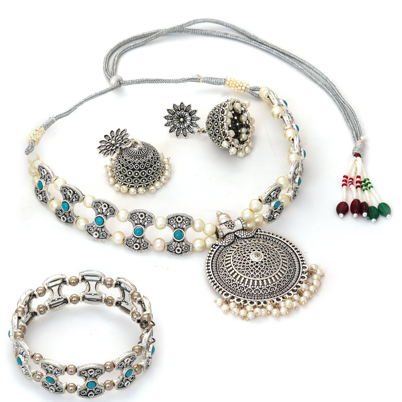 Brass Silver Jewel Set