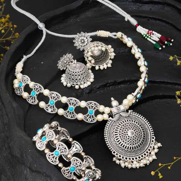Brass Silver Jewel Set