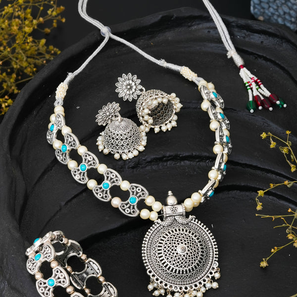 Brass Silver Jewel Set