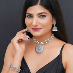 Brass Silver Jewel Set