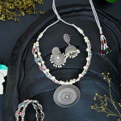Brass Silver Jewel Set