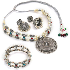 Brass Silver Jewel Set