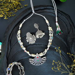 Brass Silver Jewel Set