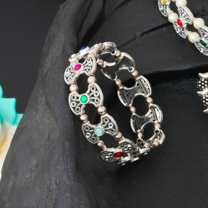 Brass Silver Jewel Set