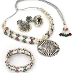 Brass Silver Jewel Set