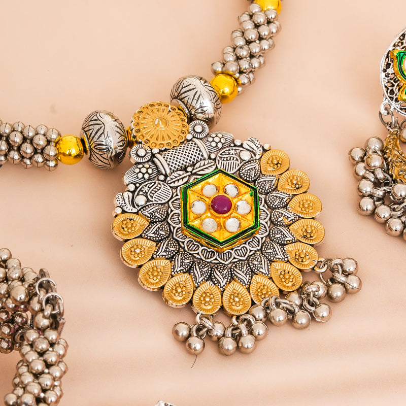 Brass Silver Jewel Set