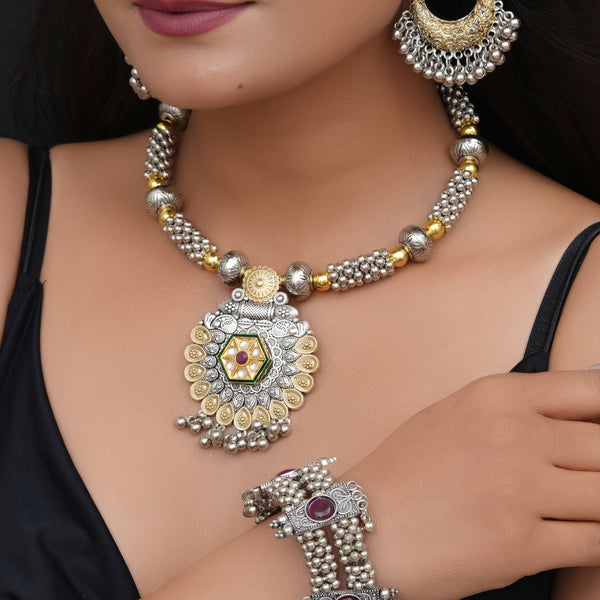 Brass Silver Jewel Set