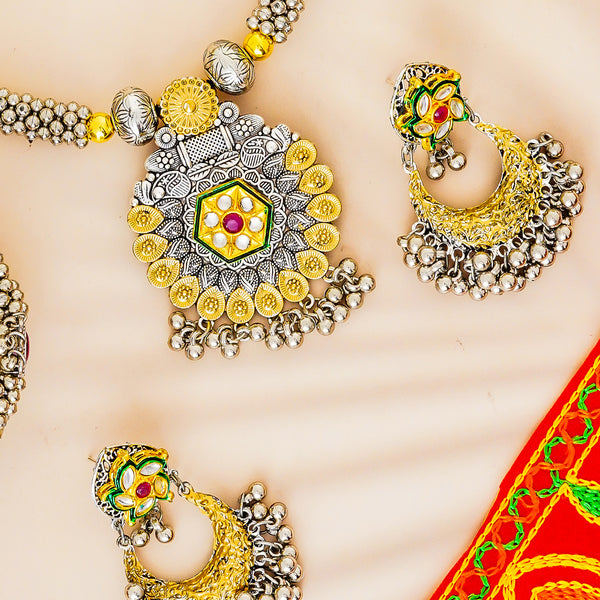 Brass Silver Jewel Set