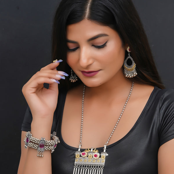 Brass Silver Jewel Set