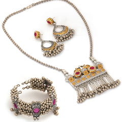 Brass Silver Jewel Set