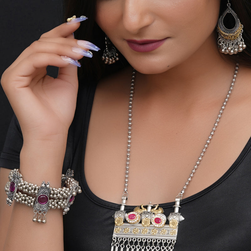 Brass Silver Jewel Set