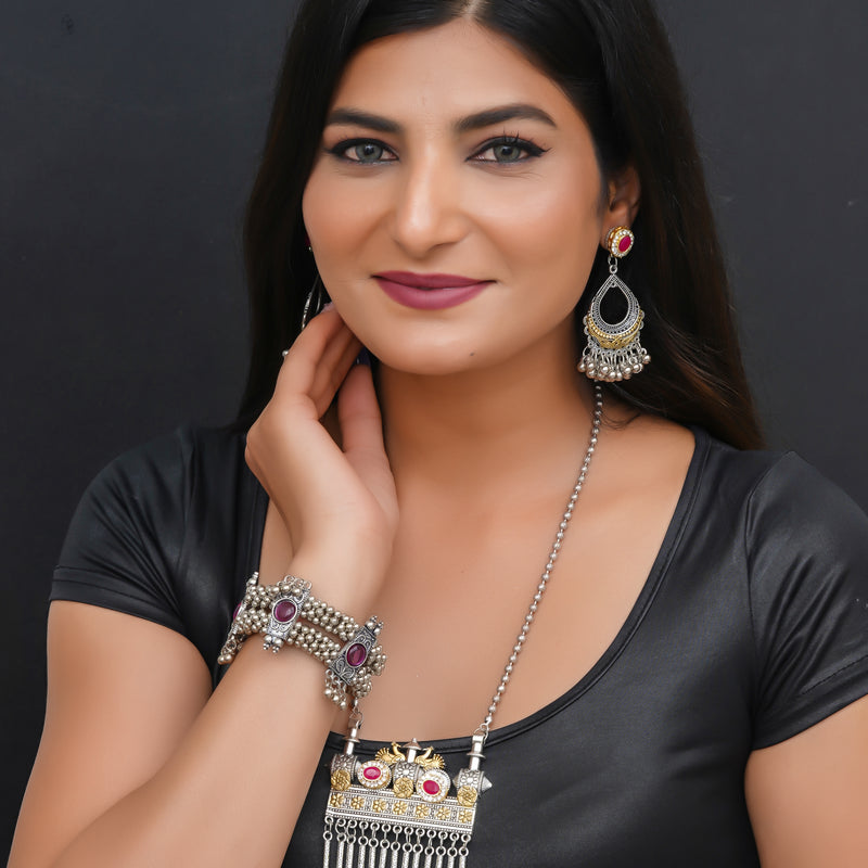 Brass Silver Jewel Set