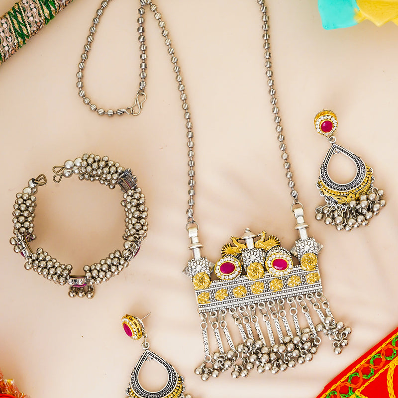 Brass Silver Jewel Set