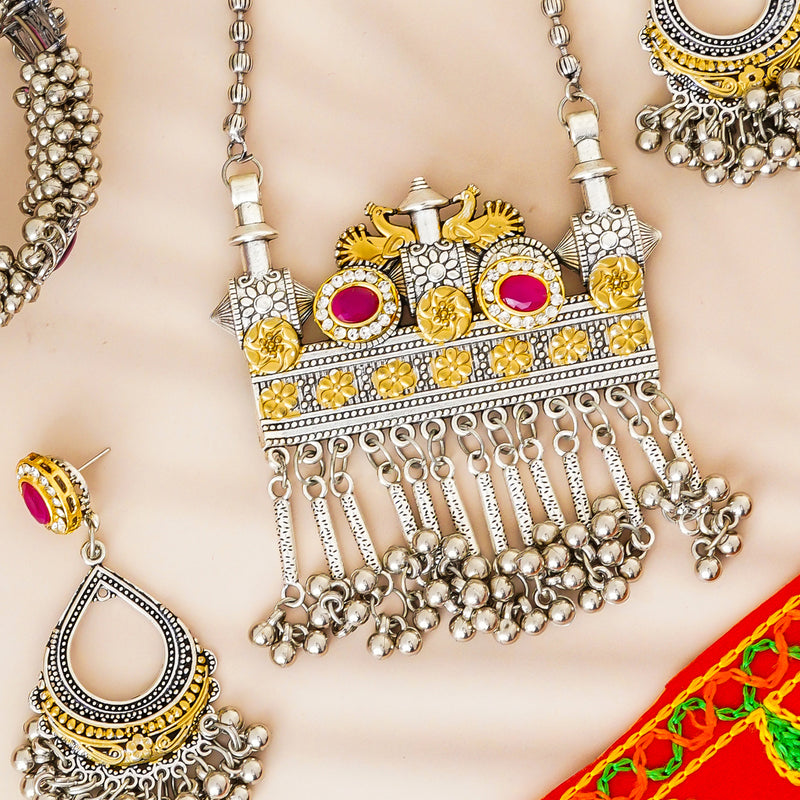 Brass Silver Jewel Set