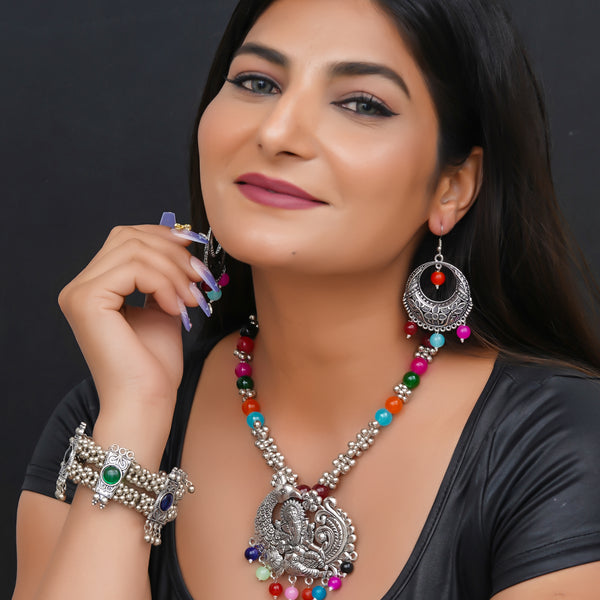 Brass Silver Jewel Set