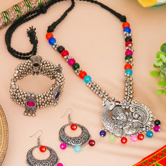 Brass Silver Jewel Set