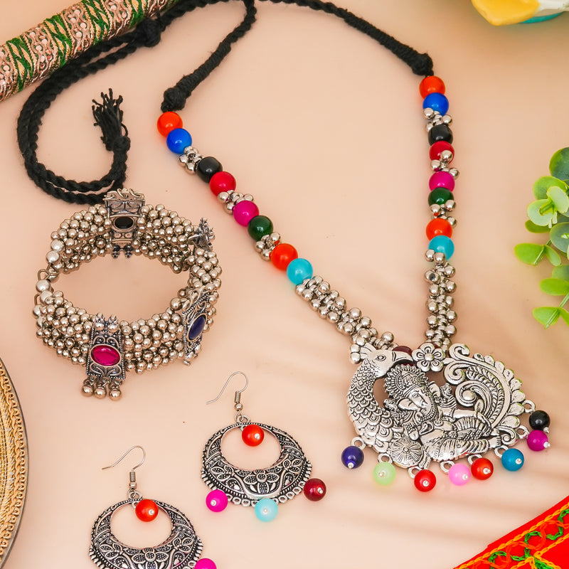 Brass Silver Jewel Set