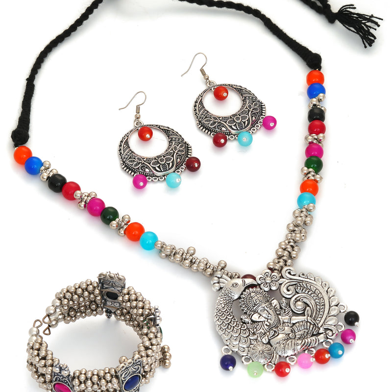 Brass Silver Jewel Set