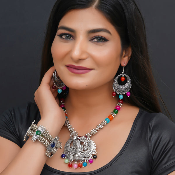 Brass Silver Jewel Set