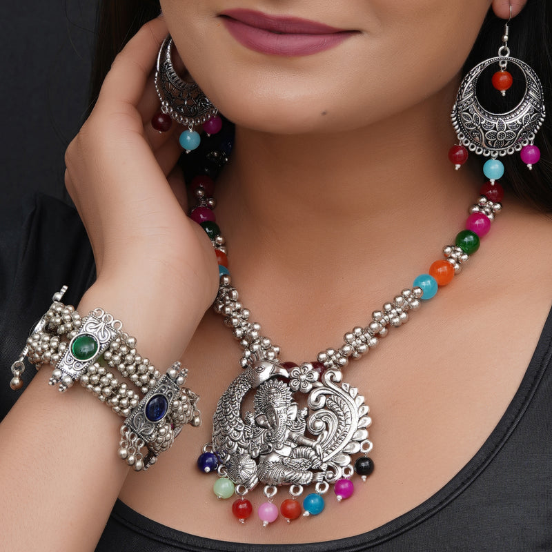 Brass Silver Jewel Set