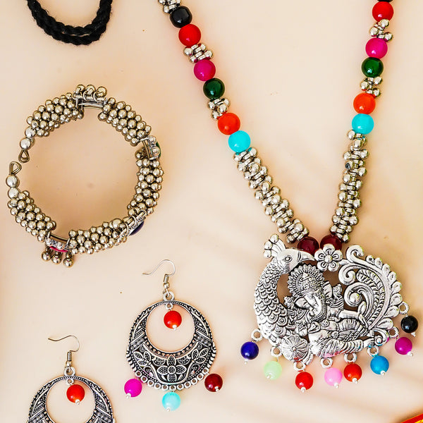 Brass Silver Jewel Set