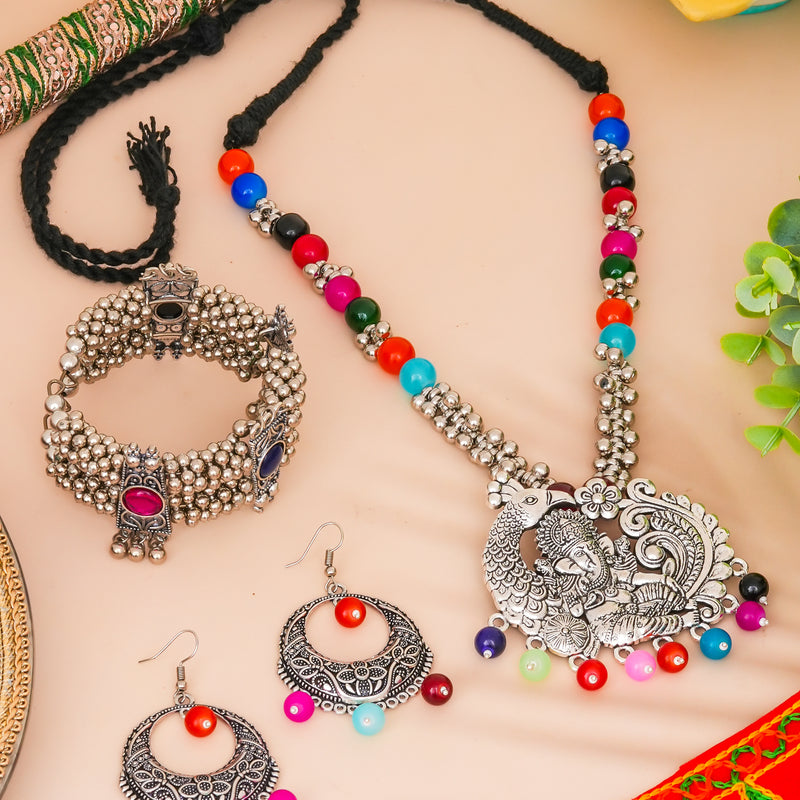 Brass Silver Jewel Set