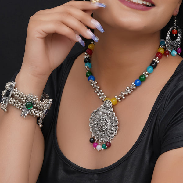 Brass Silver Jewel Set