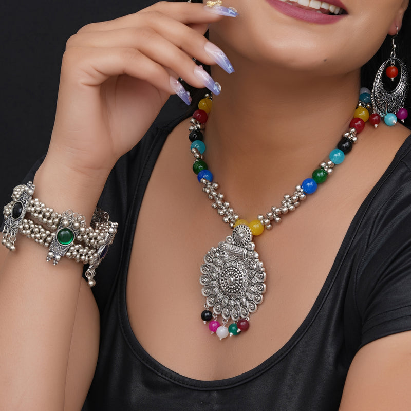 Brass Silver Jewel Set