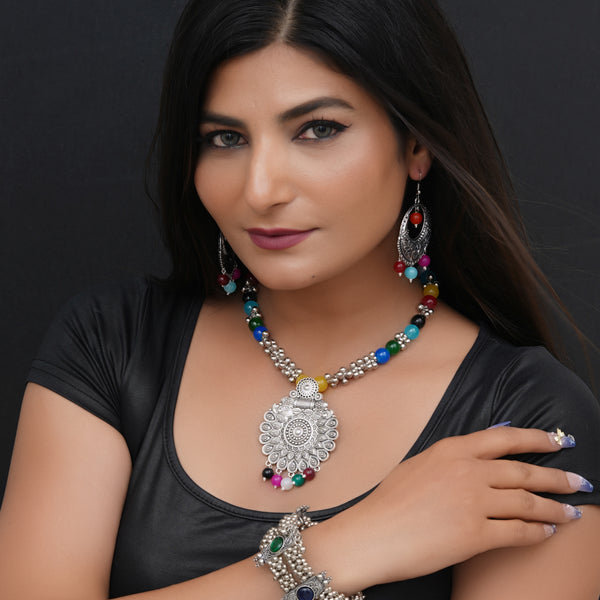 Brass Silver Jewel Set